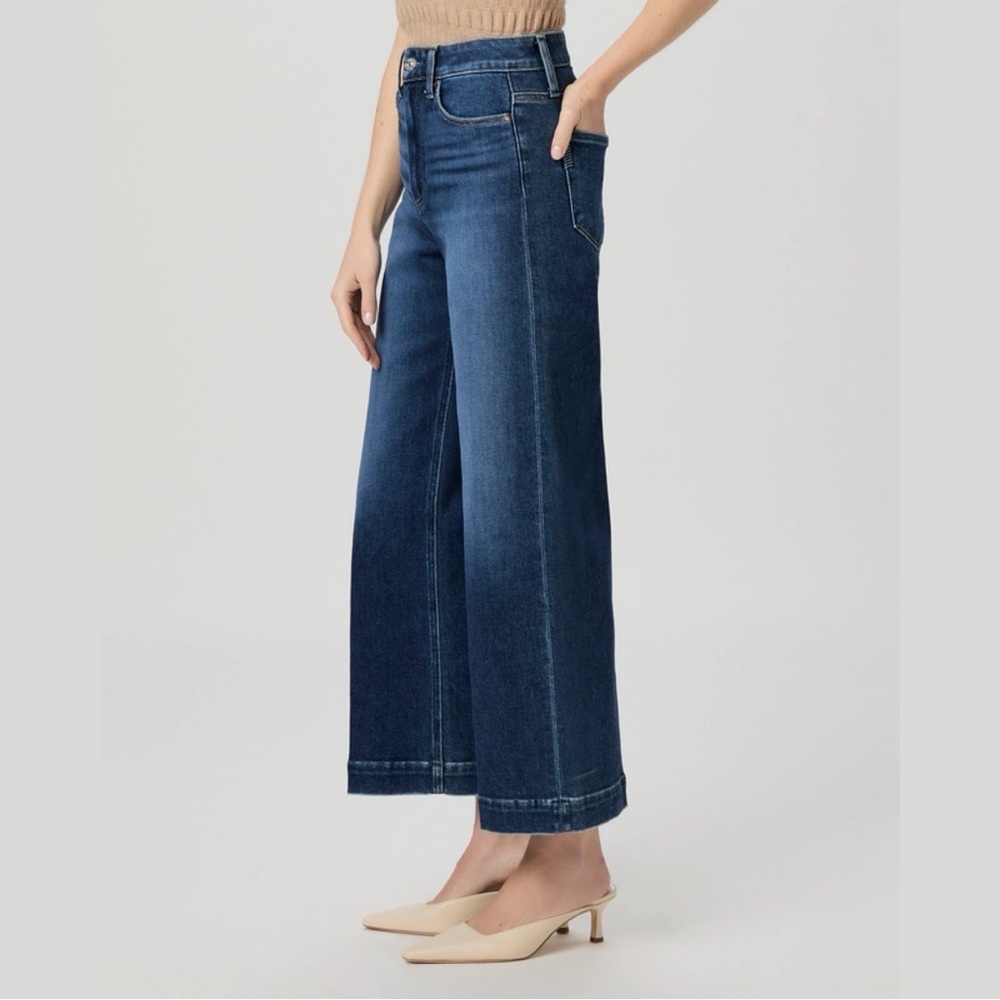 PAIGE Anessa Wide Leg Jeans Foreign Film Blue 27 NWT - Picture 3 of 16